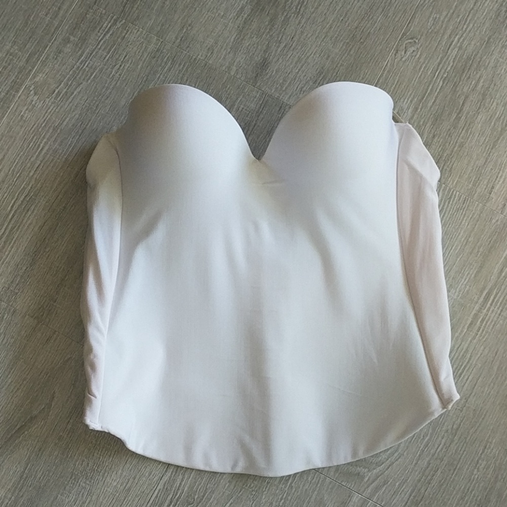 David's Bridal white long line bra